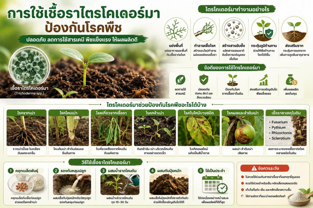 เชื้อราไตรโคเดอร์มาป้องกันโรคพืช